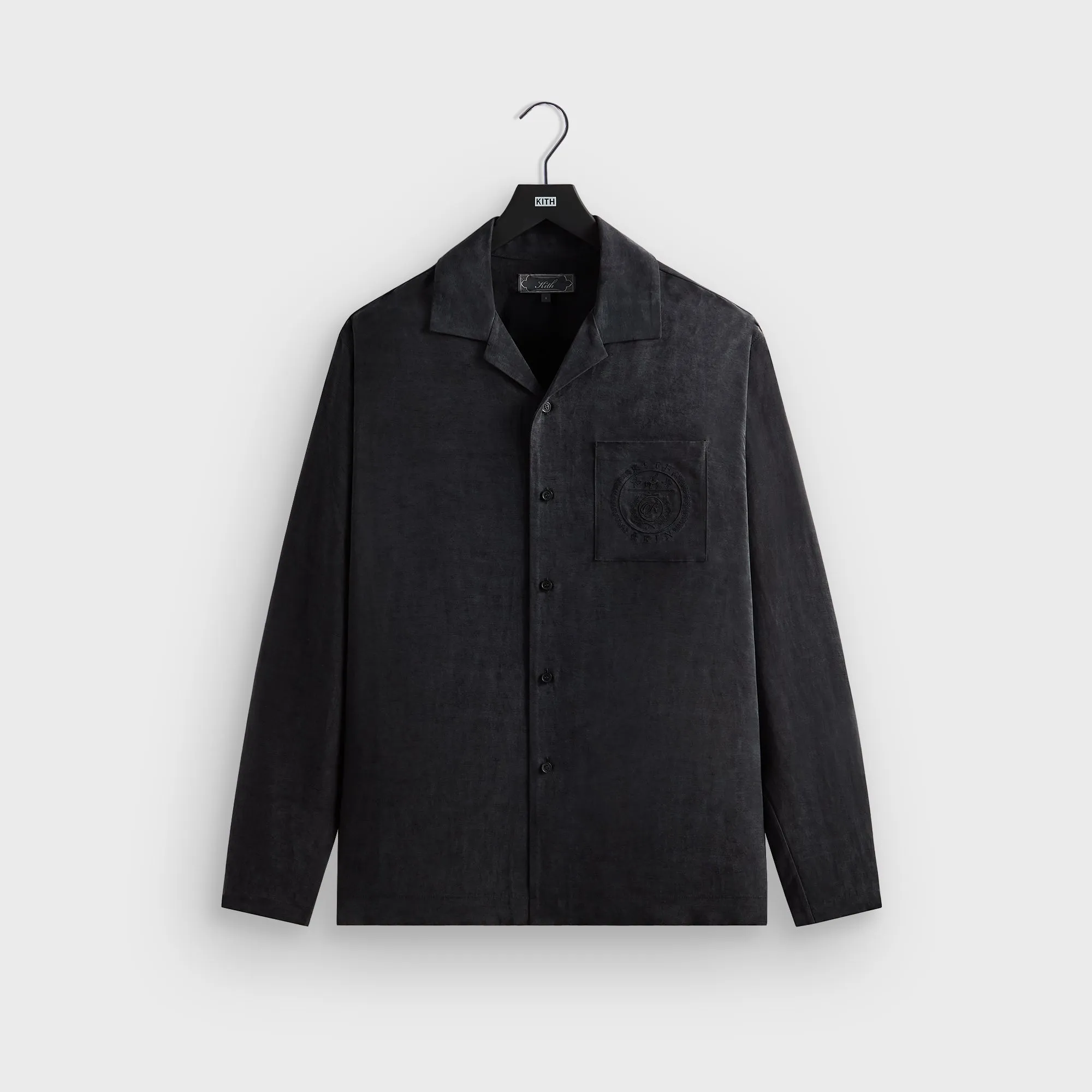 Chambray Fabric Ethical production Kith Adonis Camp Collar Shirt - Black
