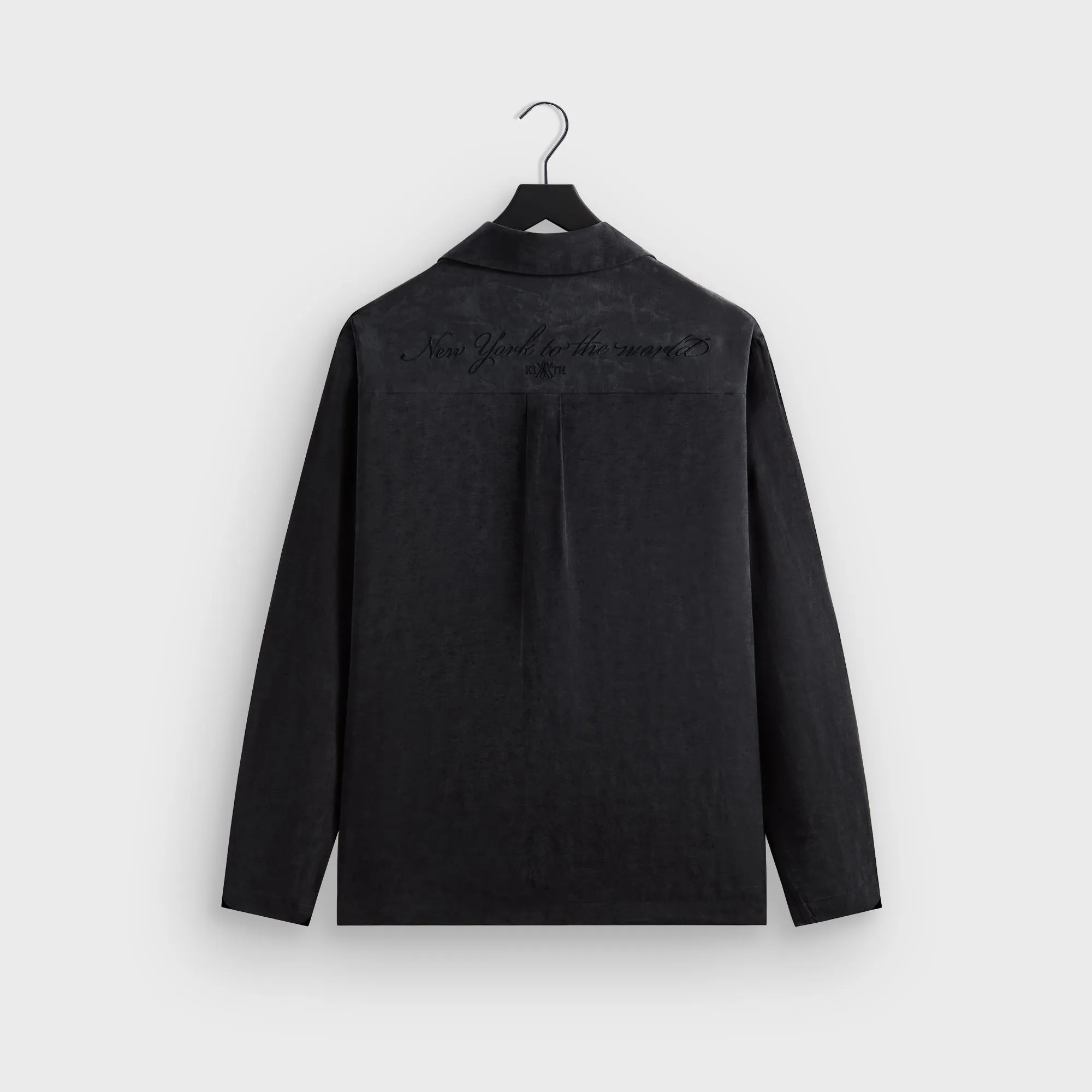 Kith Adonis Camp Collar Shirt - Black Lightweight texture