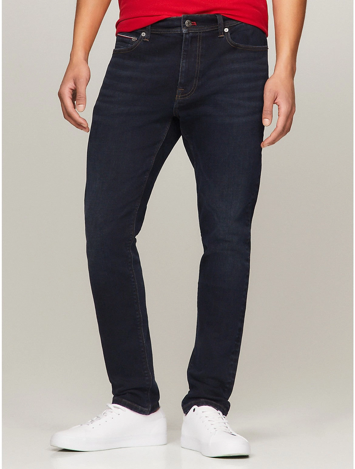Neutral Tone Tommy Hilfiger Men's Indigo Wash Skinny Fit Jean