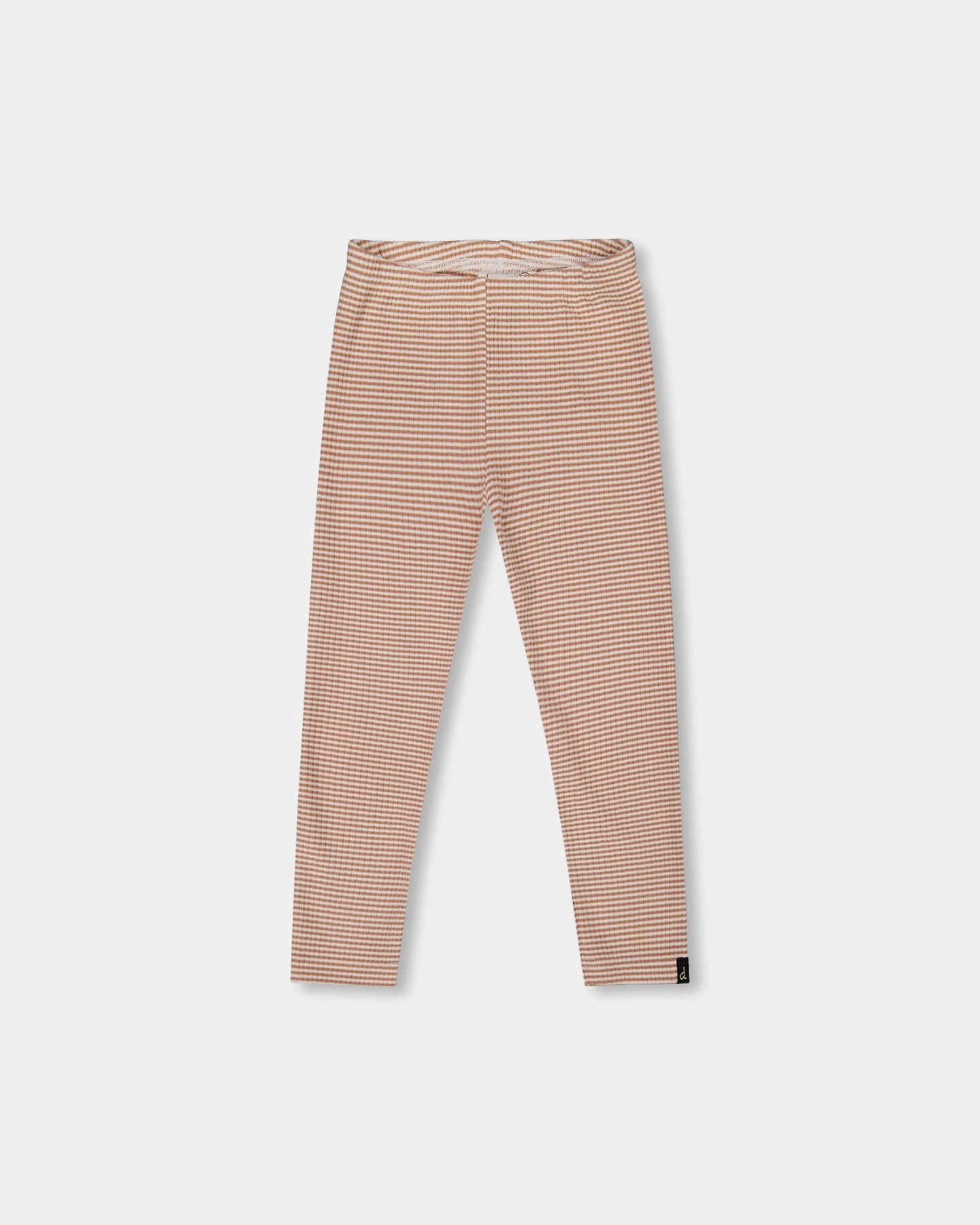 Neutral Look UV protection coating Rib Striped Leggings Beige and Off-White