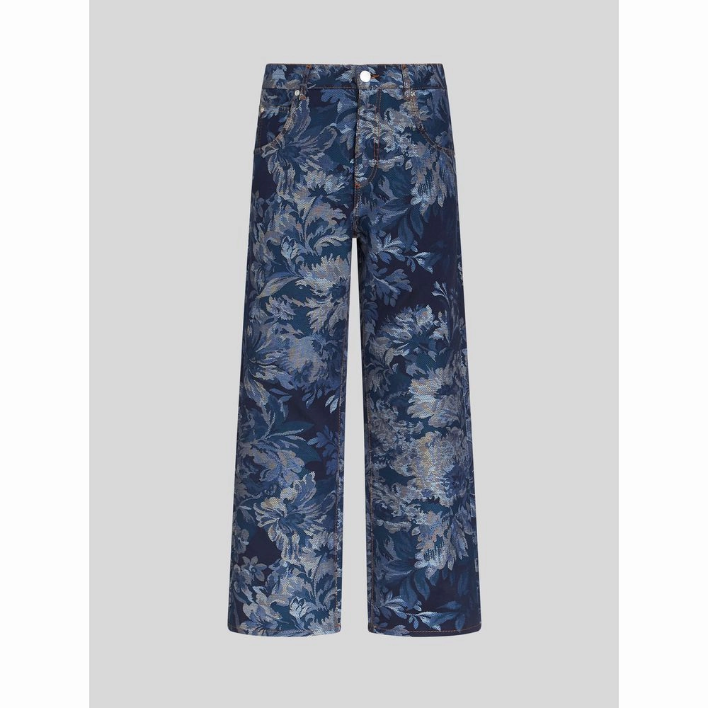 FOLIAGE JACQUARD JEANS Slim Smooth Light Fabric