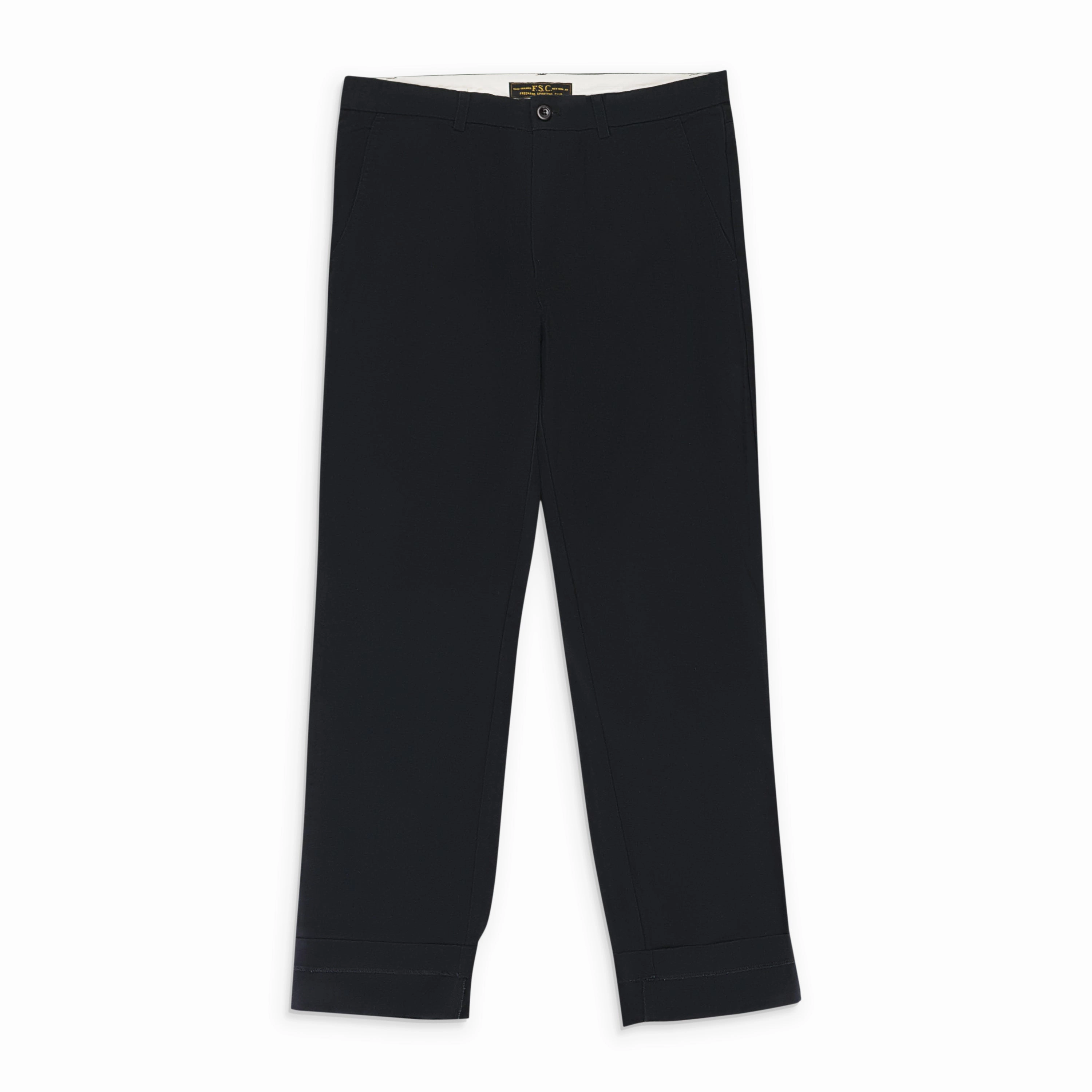 Modern Earthy Flex Knit Waist Panel Freeman'S Sporting Club Selvage Denim Jeans - Black
