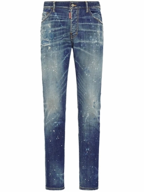 Slim-Fit Distressed Denim Jeans With Artistic Details Loose High Quality Morning Stroll Simple Wear