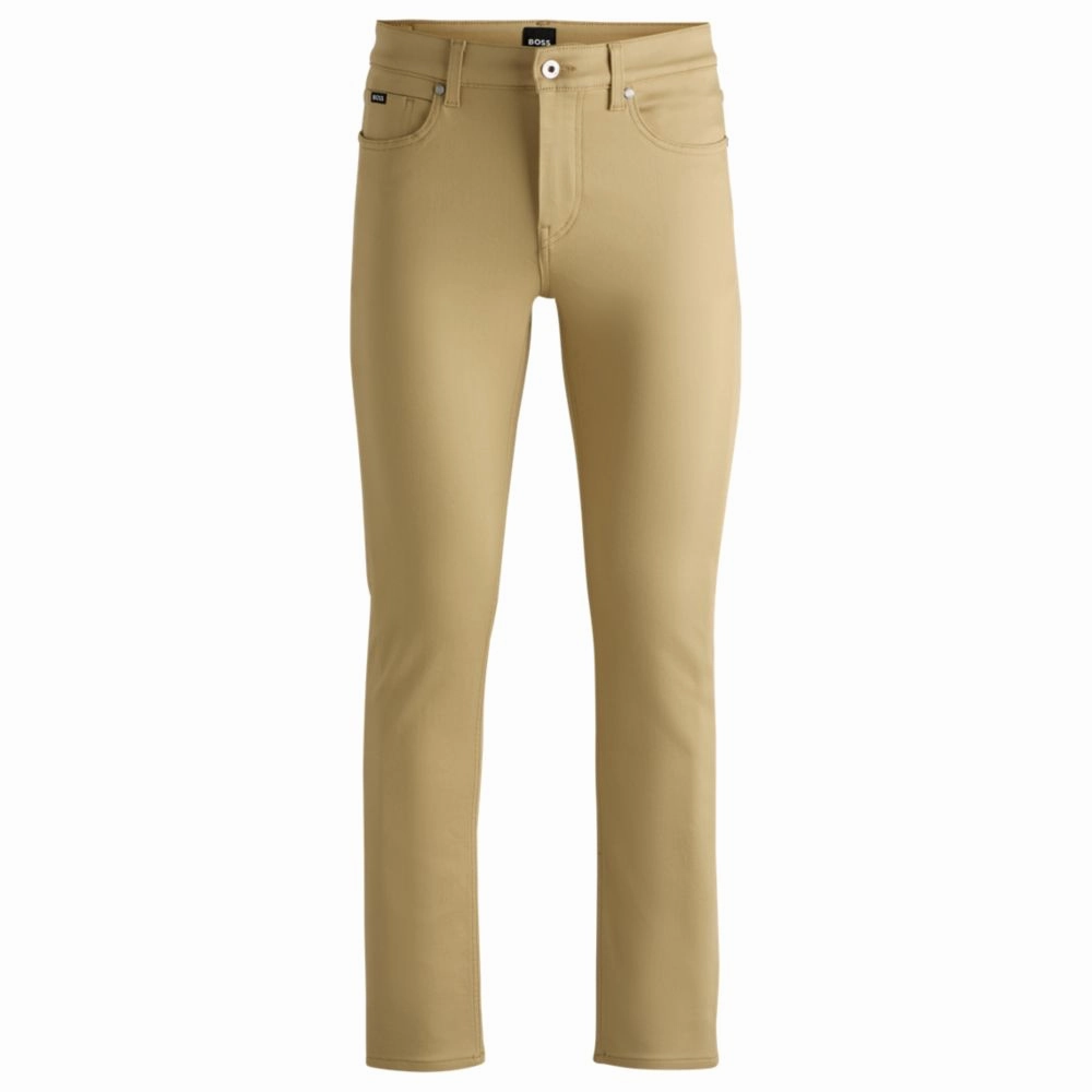 Slim-fit jeans in beige stretch denim Polished Look