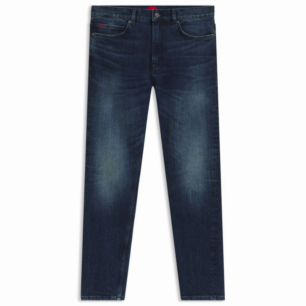 Slim-fit jeans in dark-blue comfort-stretch denim Universal Basic Straight Leg Design