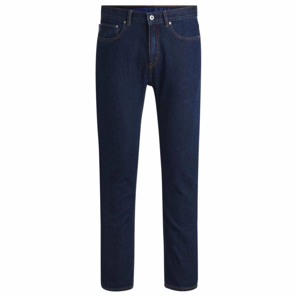 Fashion Uniform Fit Essential Slim-fit jeans in dark-blue stretch denim