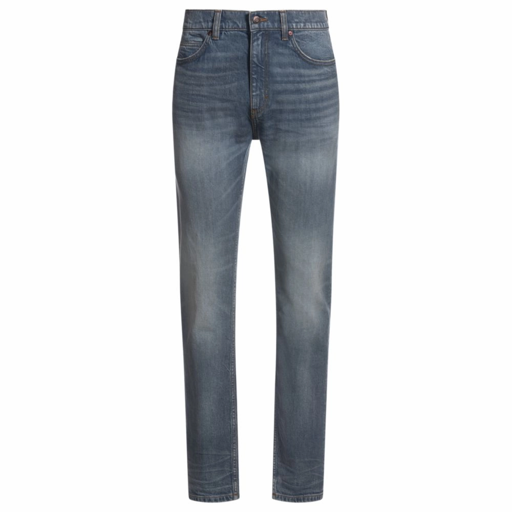 Quick Pick Sharp Silhouette Slim-fit jeans in gray-blue comfort-stretch denim