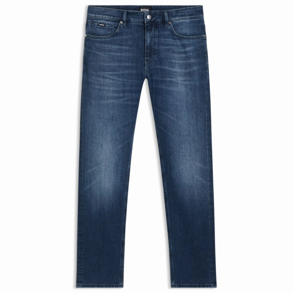 Slim-fit jeans in rinse-washed comfort-stretch denim Lightweight Parent Style Durable