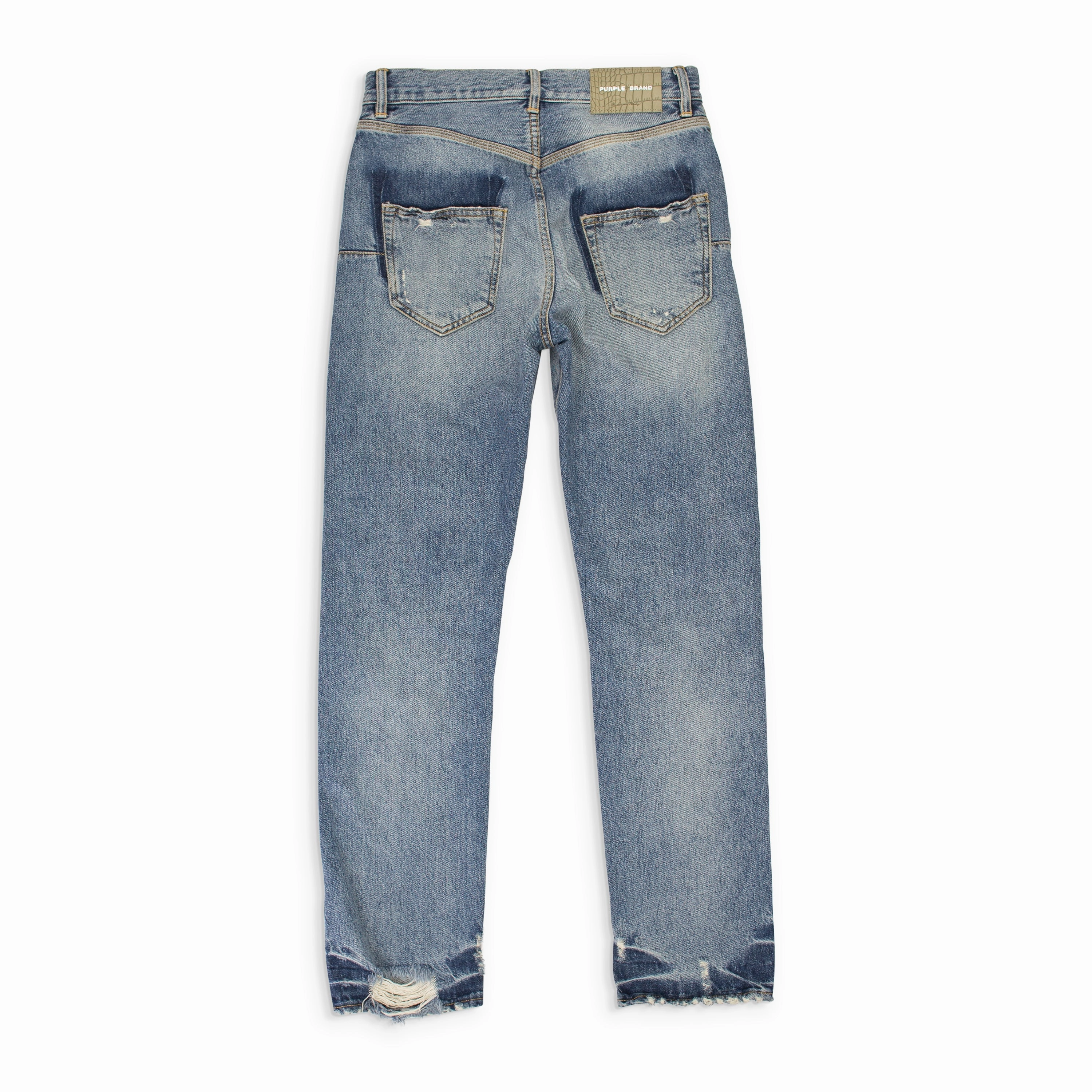 Lightweight Feel MID SHADOW REPAIR Indigo SKINNY JEANS