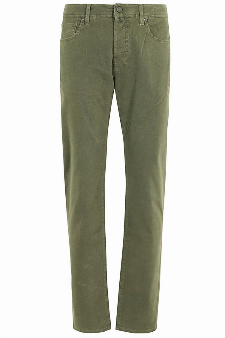 Casual Musthave Stretch Gabardine Trousers With Elegant Detailing