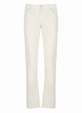Winter Warmth Sustainable White Cotton Nick Slim Pants