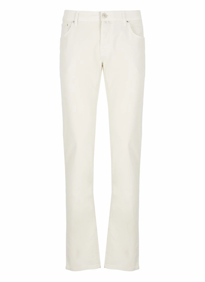 Spring Mood Office Wear Minimalist Date Night Loose Vintage Lover White Cotton Nick Slim Pants