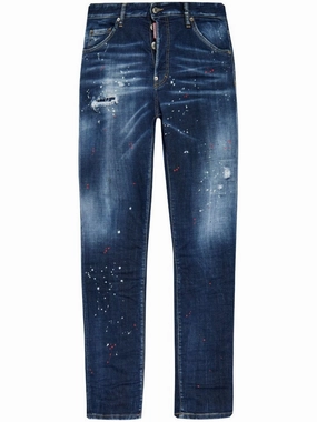 Ready Choice Easy Pairing Indigo Cotton And Patent Leather Slim-Fit Jeans