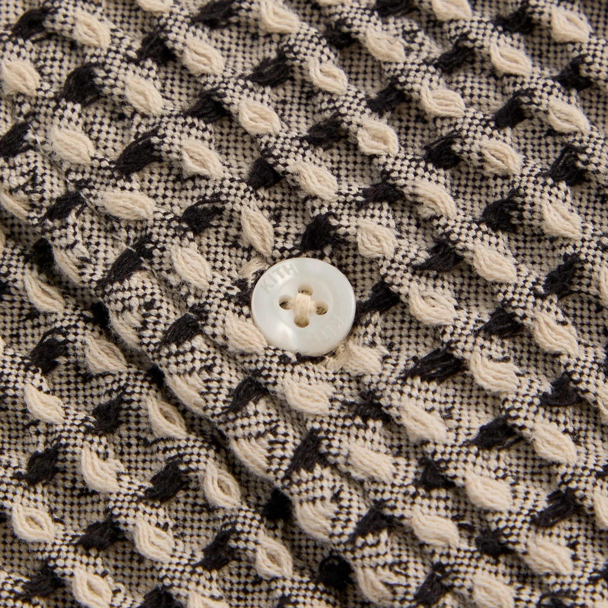 Kith Geometric Diamond Short Sleeve Boxy Collared Overshirt - Black All-Purpose Wear Spring Collection