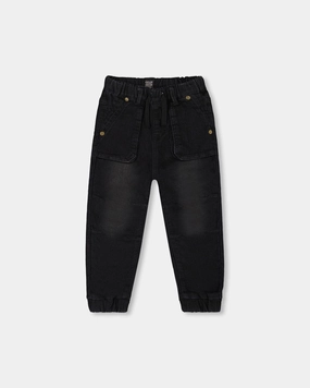 Functional fashion wear StainResistantFinish French Terry Denim Jogger Pant Black Jeans