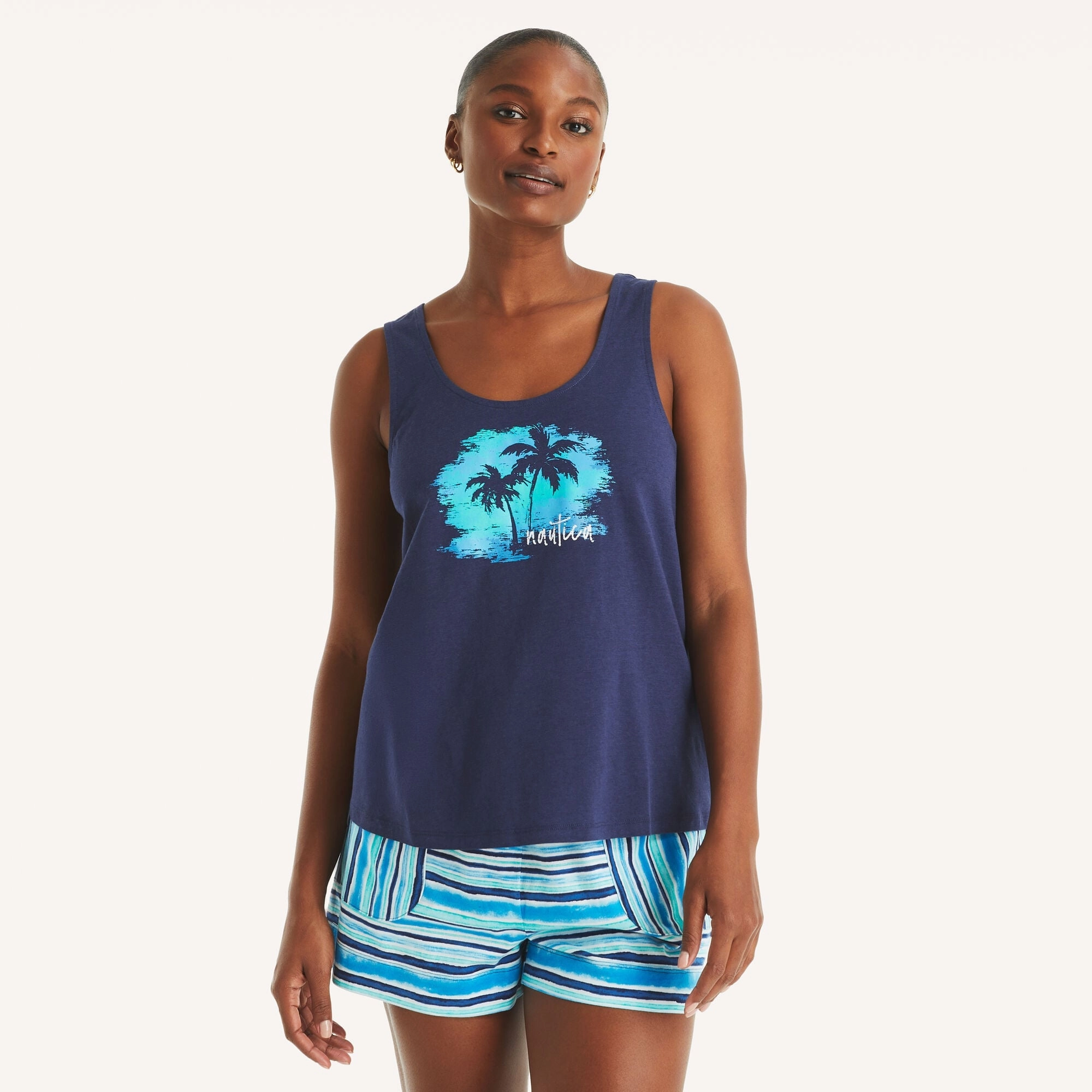 SnagFree Fabric Stretch waistband Nautica Womens Pajama Short Set