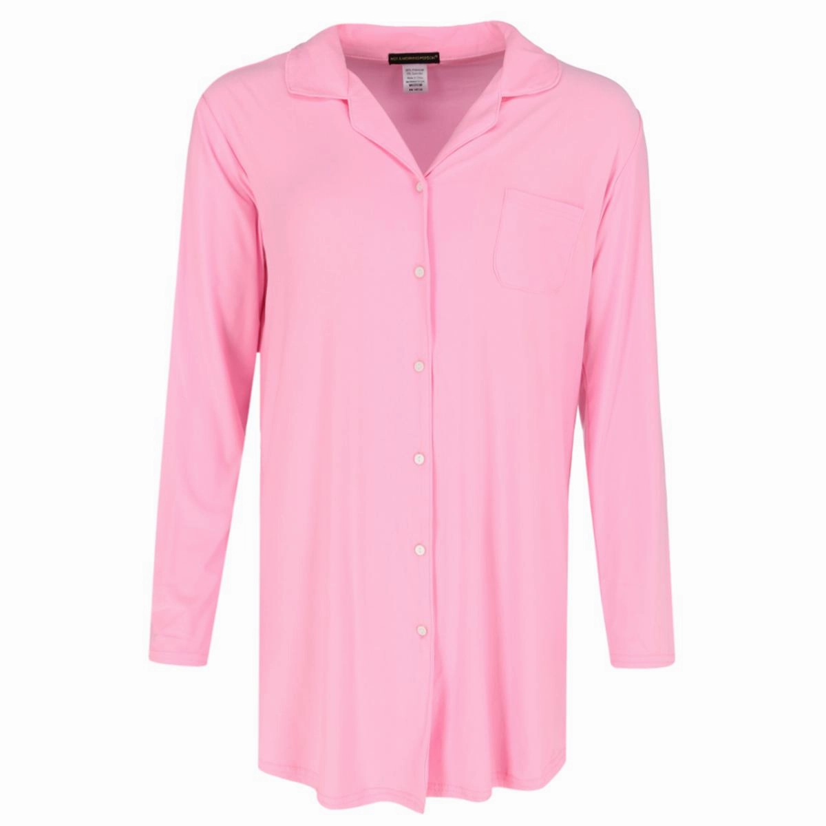 Women's Santa Baby Pink Long Sleeve Night Shirt Plush Terry Cloth