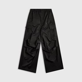 FlexibleKneePanels Quick Release Buckle Marni Drawstring Cargo Workwear Gabardine Pant - Black
