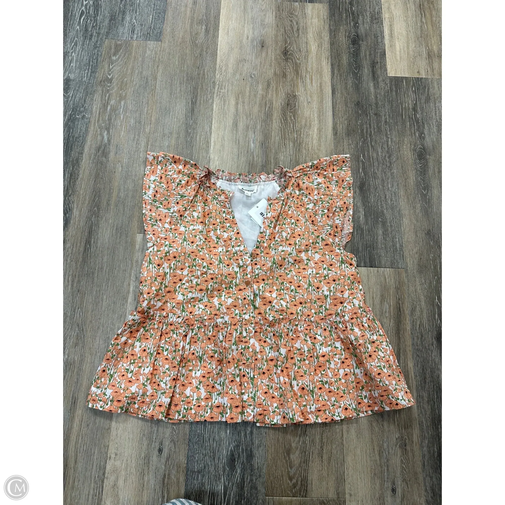 Blouse Short Sleeve By &Merci In Floral Print, Size: L Sporty Hoodie