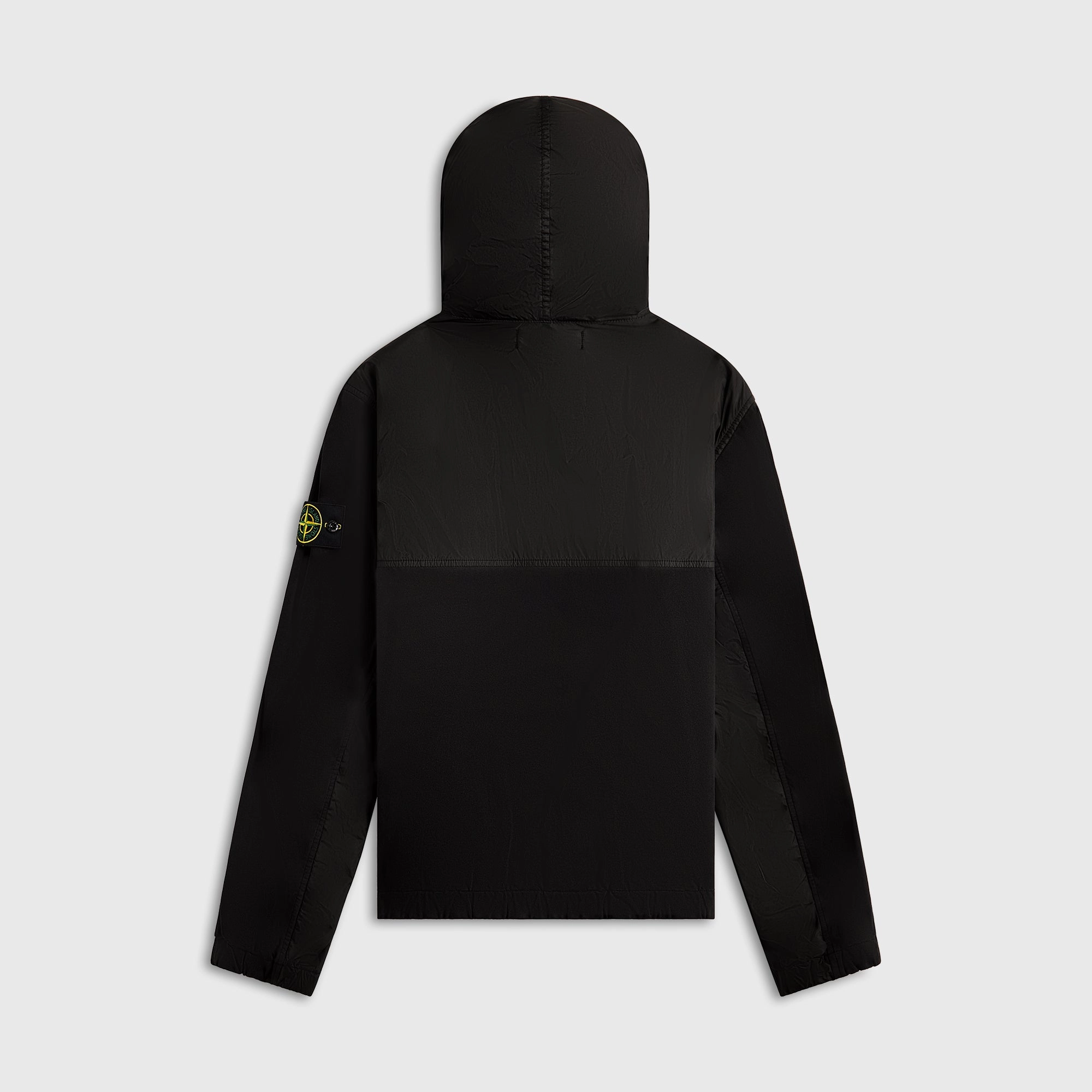 Single Breasted Timeless Fit Style Stone Island Garment Dyed Crinkle Reps Nylon Jacket - Black