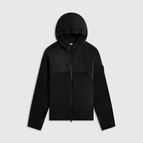 Non Irritating Collar Stone Island Garment Dyed Crinkle Reps Nylon Jacket - Black