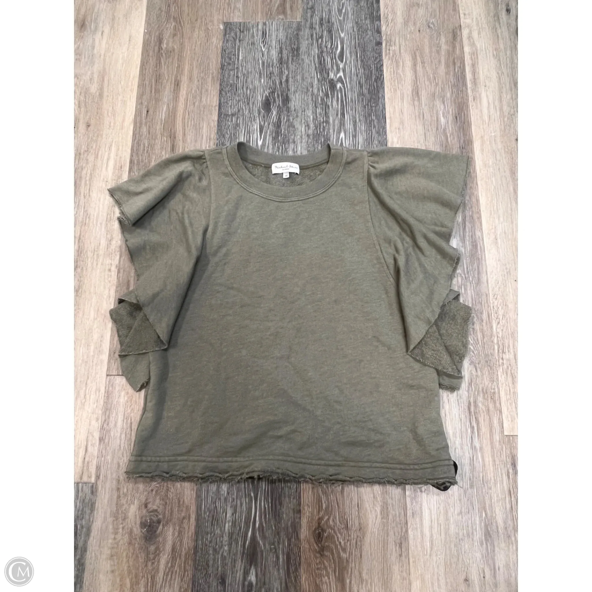 Tapered Side Panels Top Short Sleeve By Michael Stars In Green, Size: Xs