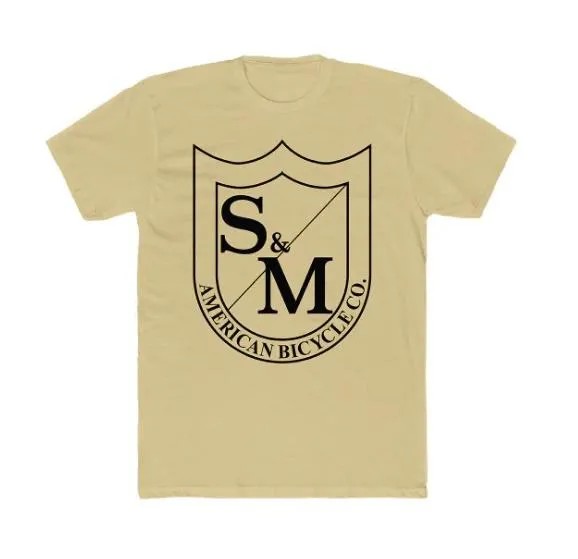 S&M Big Shield T-Shirt - Black On Khaki Easy-to-Style Top
