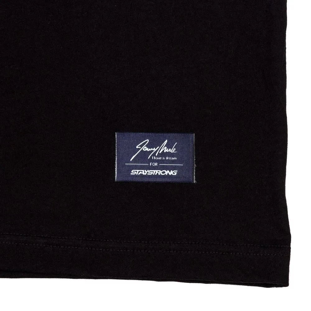 Durable Knit Structure Minimal Comfort Stay Strong x Jonny Mole Distressed Icon T-shirt - Black