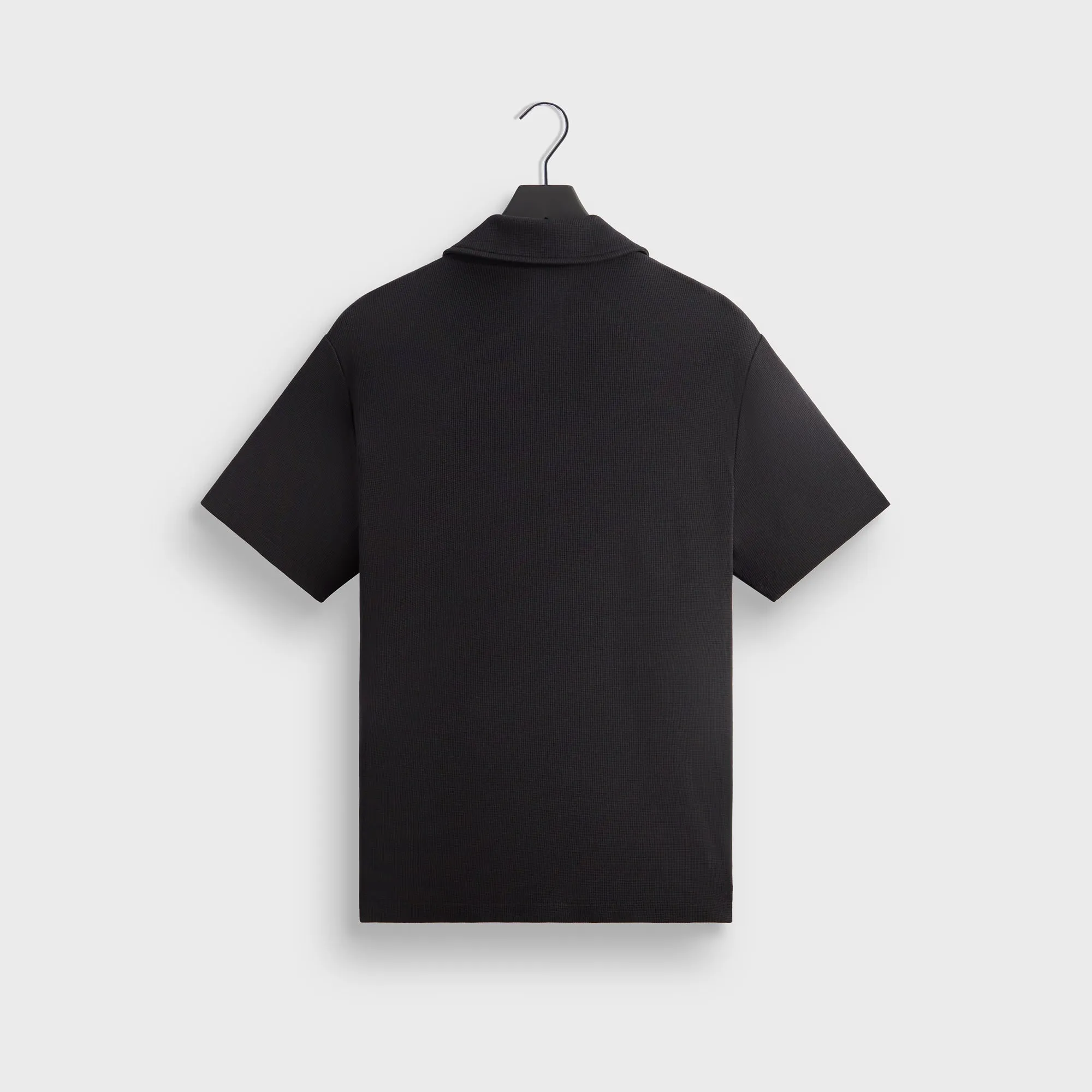 Bound Edge Detailing Kith Micro Waffle Drew Polo - Black
