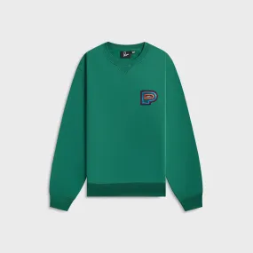 Casual Chic Knit Soft comfort layer by Parra Repeat Pea Crew Neck Sweatshirt - Green