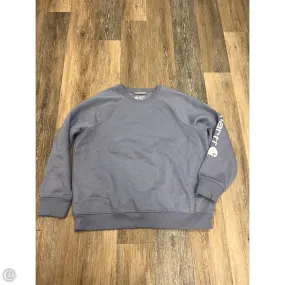 Roll Up Sleeve Design Athletic Sweatshirt Crewneck By Carhartt In Blue, Size: Xl