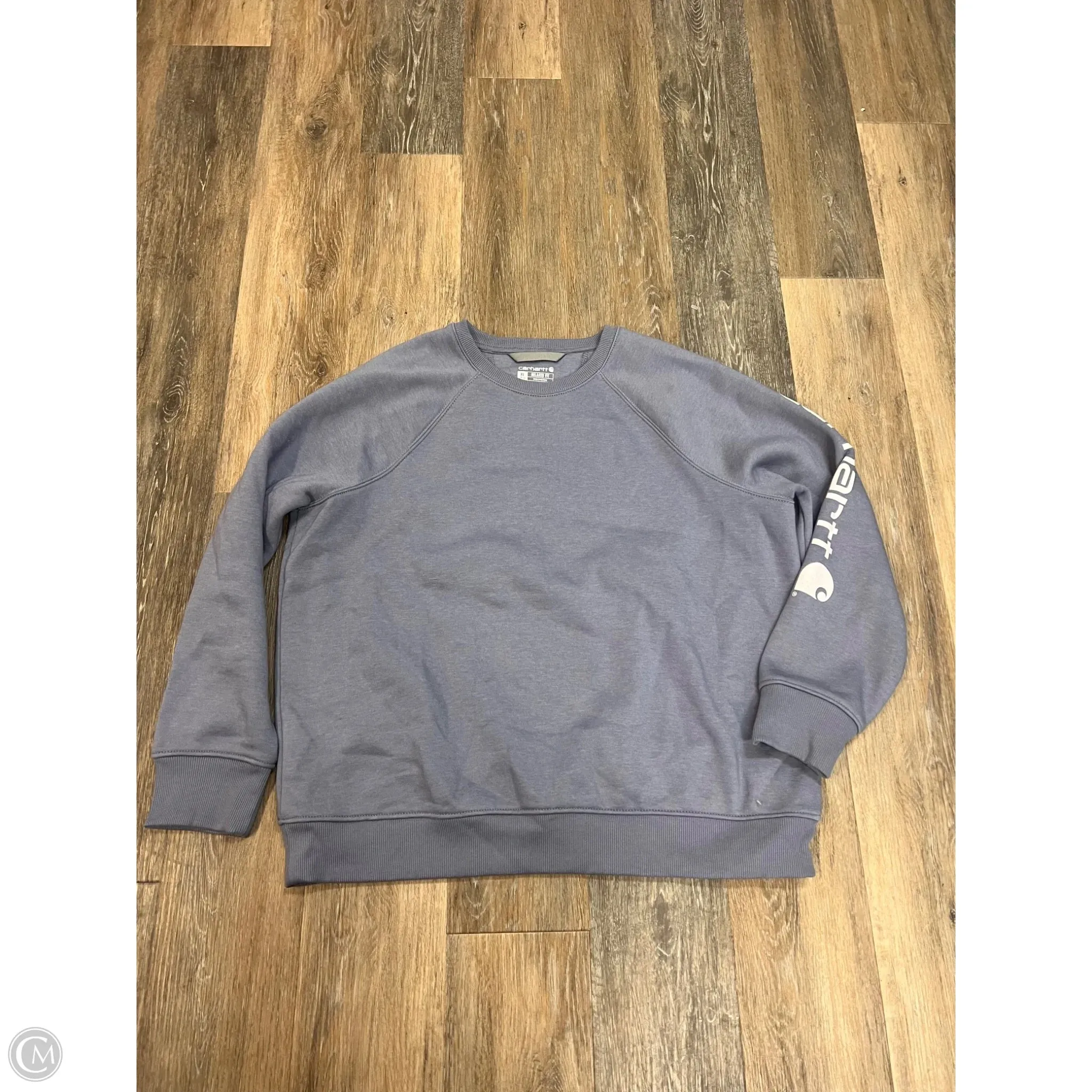 Roll Up Sleeve Design Athletic Sweatshirt Crewneck By Carhartt In Blue, Size: Xl