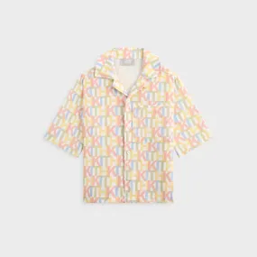 Kith Kids Monogram Thompson Camp Shirt - Silk Patterned Texture