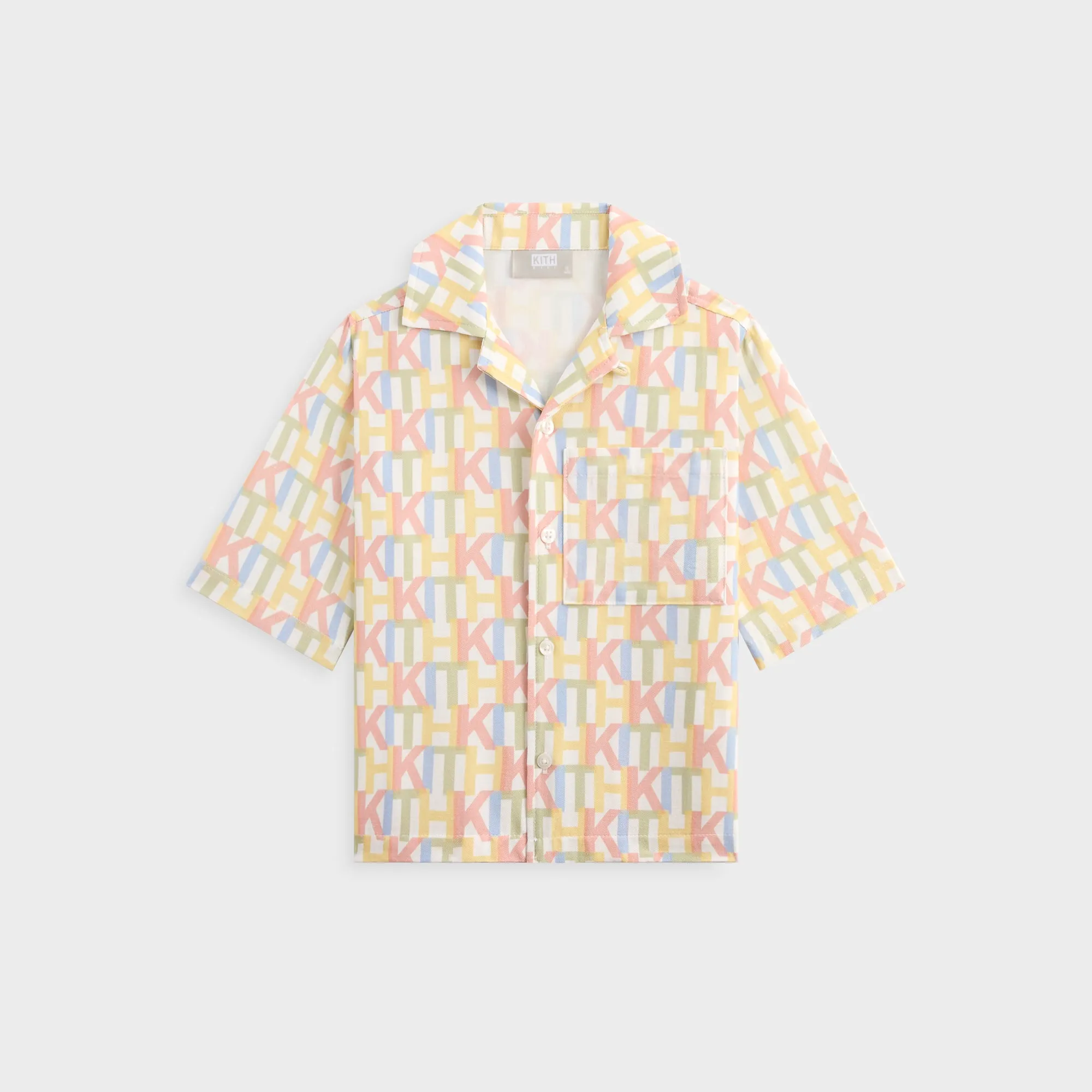 Kith Kids Monogram Thompson Camp Shirt - Silk Patterned Texture