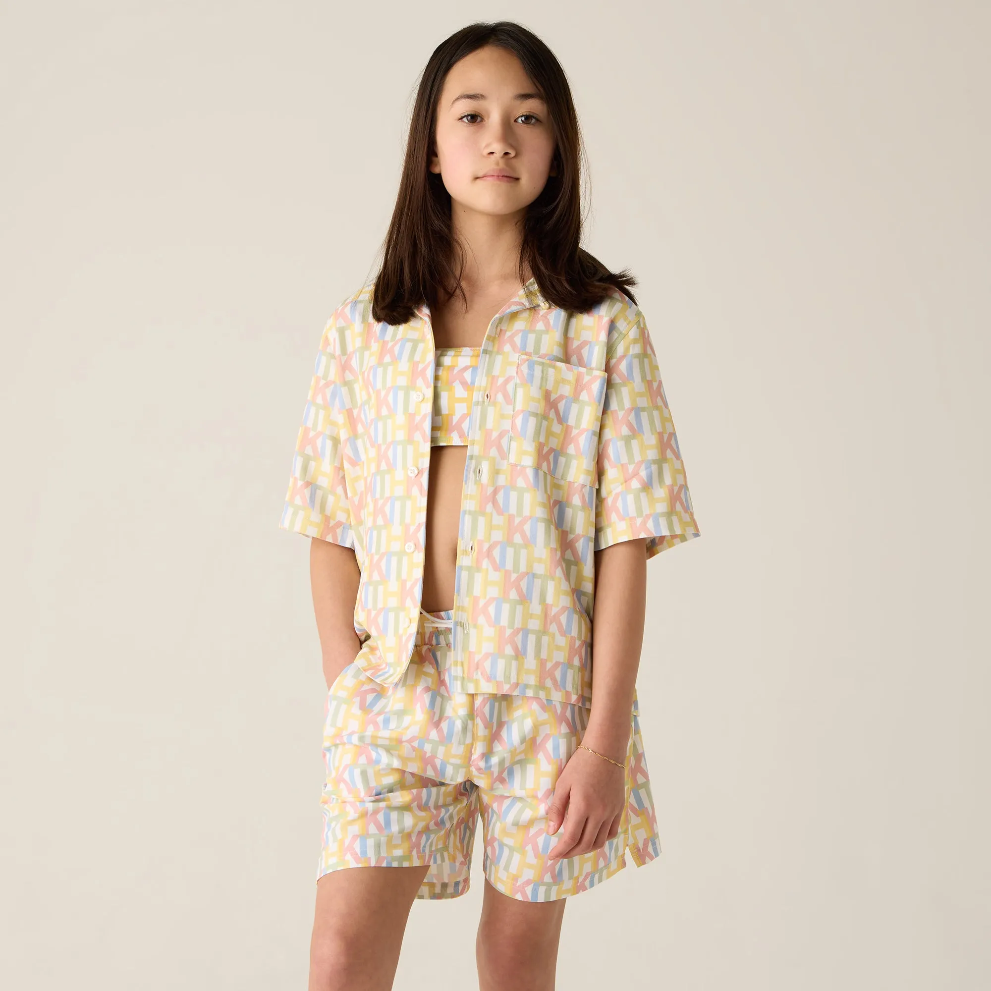 Kith Kids Monogram Thompson Camp Shirt - Silk Durable Button Closures