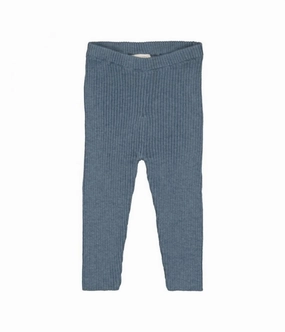Girls Chat Leggings In Blue Stain Release Finish
