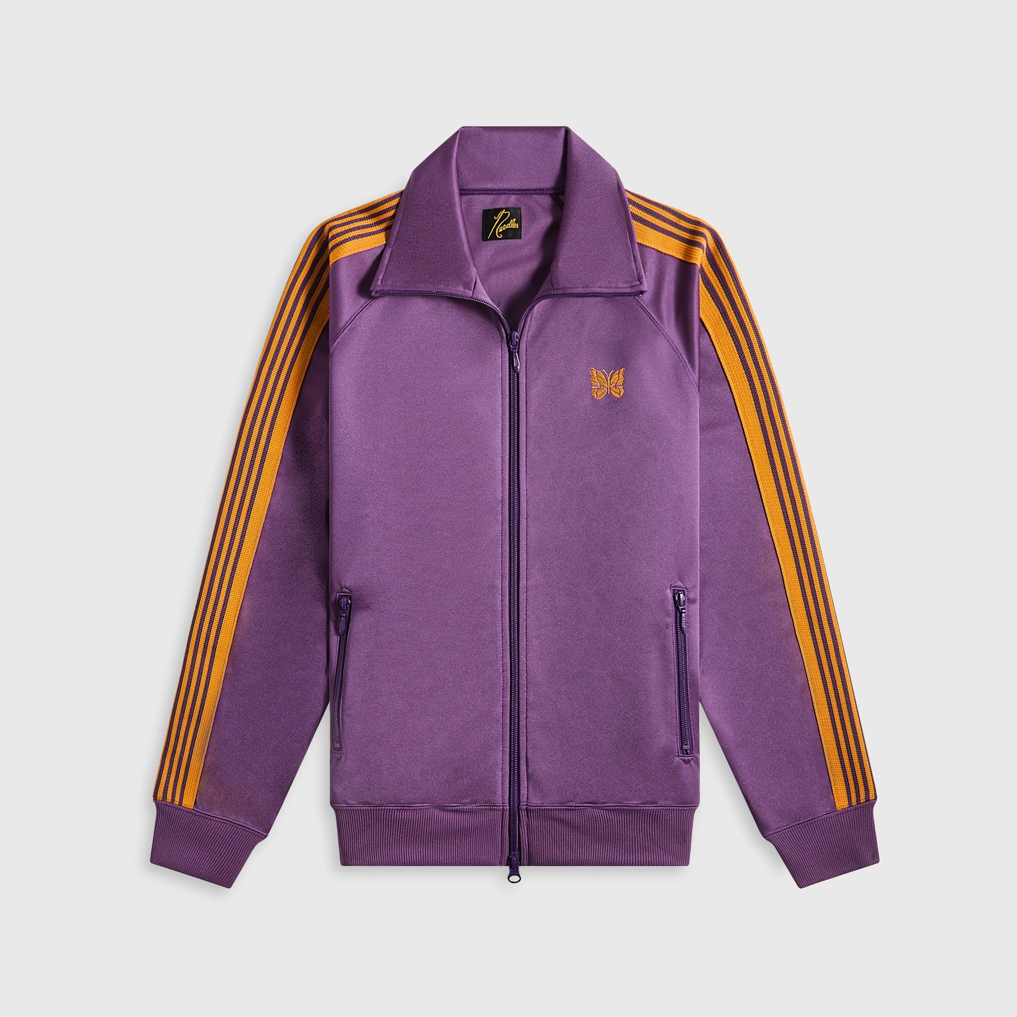 ElasticWaistband Adjustable Hood Needles Track Jacket Poly Smooth - Purple
