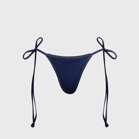 Frankies Bikinis x Bella Hadid Mackenzie Denim Bottom - Summer Denim Ocean Adventure Silicone Grips