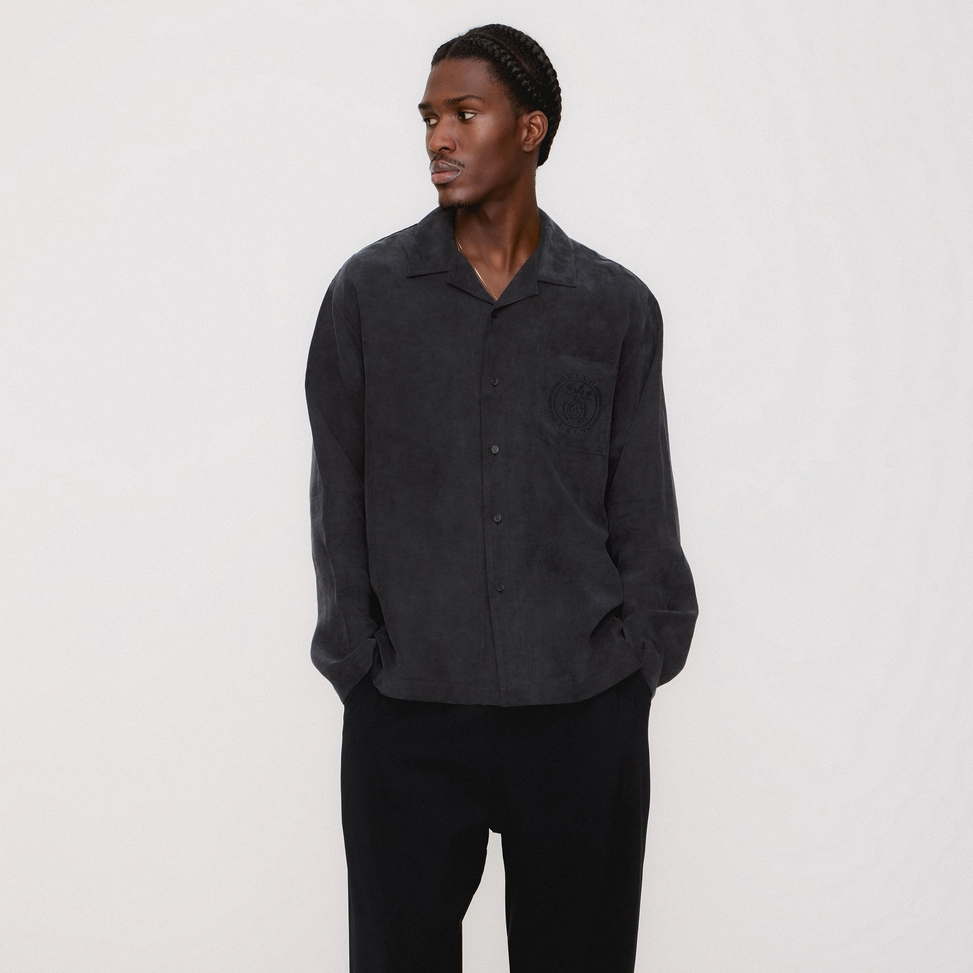 Kith Double Crepe Grayson Pant - Black Flattering Shape