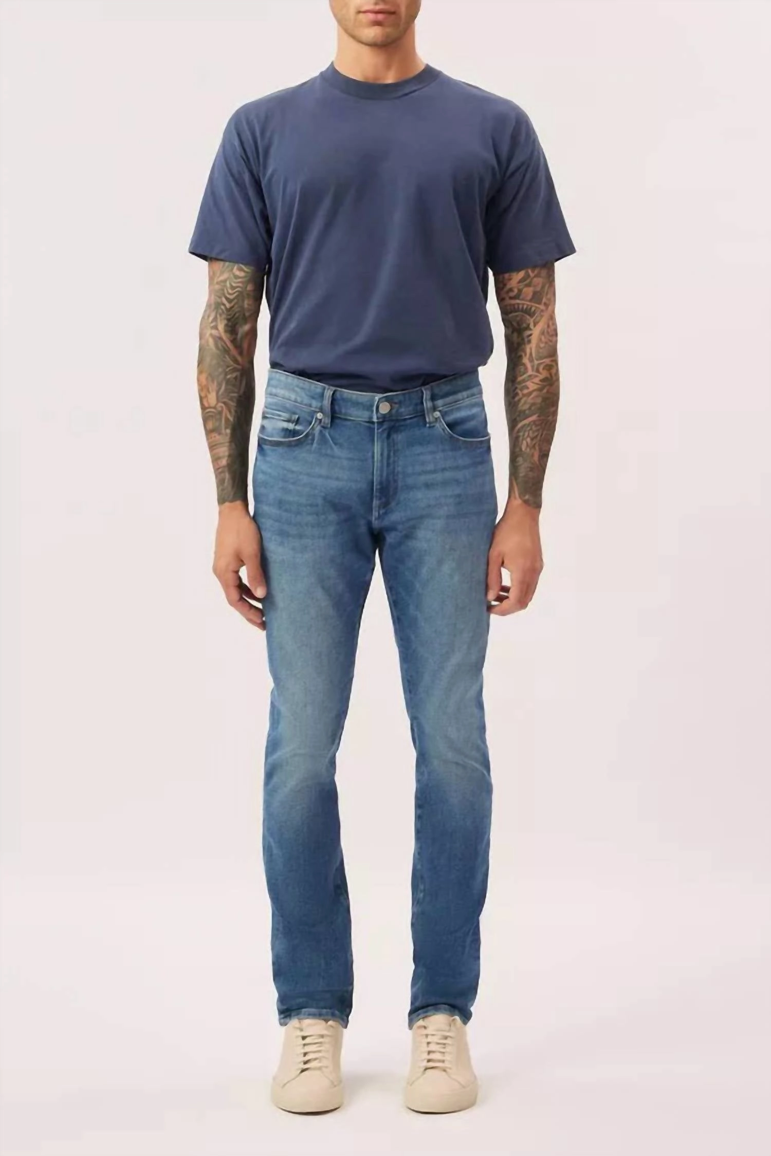Cozy Vibe Cooper Tapered Jeans In Ocean Blue