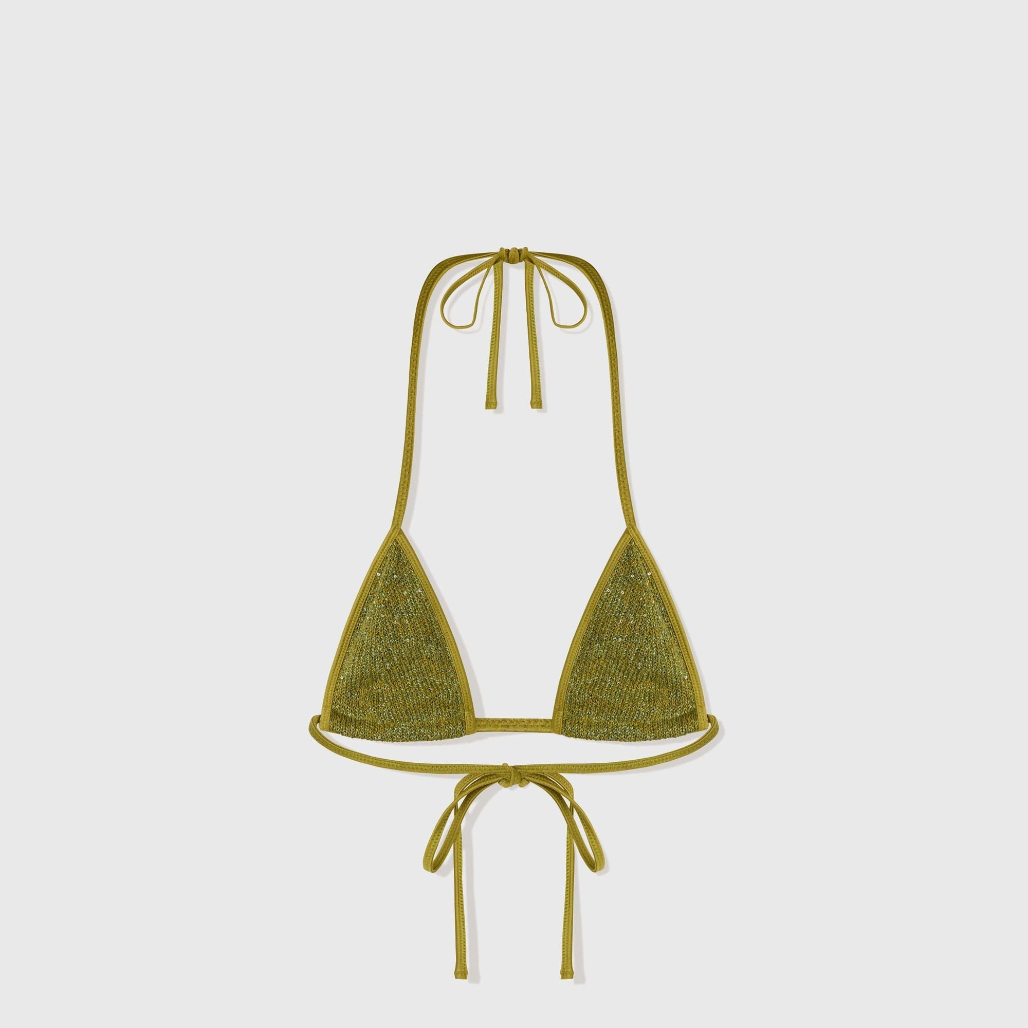 Asta Resort Lio Bikini Top - Olive Oil Sequin Fade Resistant