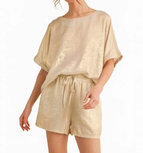 ChafeResistant Fabric Cameron Metallic Loungewear In Gold