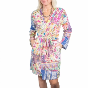 Anti Pilling Process Talavera Sleep Robe In Multi