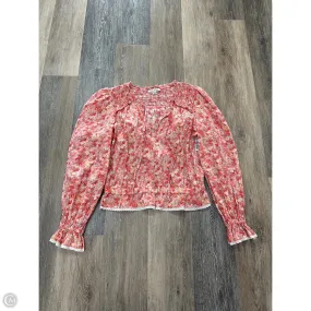 Blouse Long Sleeve By American Eagle In Floral Print, Size: M Adjustable Fit System