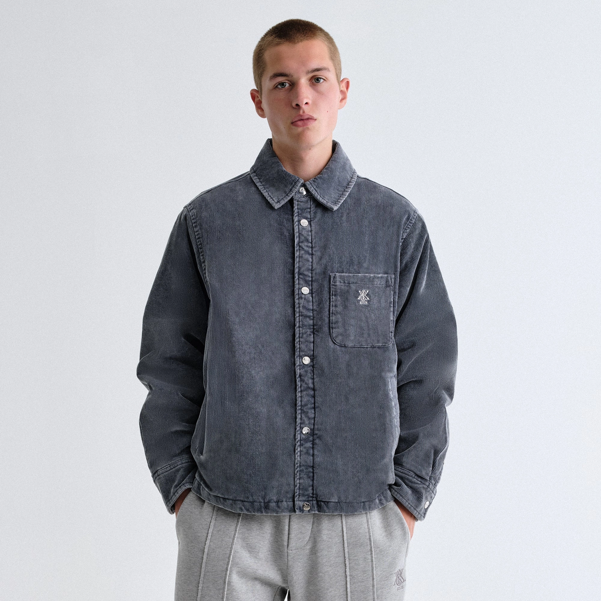 Abrasion resistant Kith Washed Corduroy Brixton Puffed Shirt Jacket - Elevation