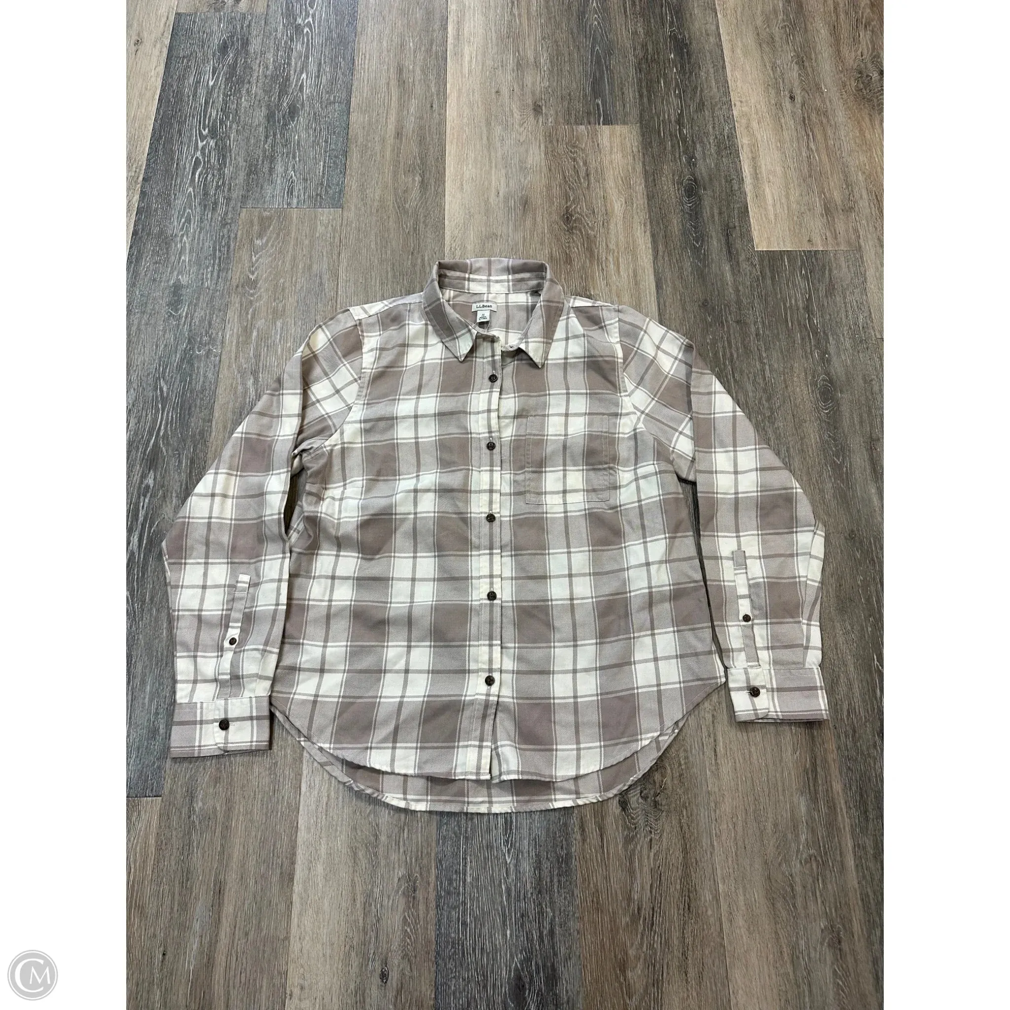 Blouse Long Sleeve By L.l. Bean In Tan, Size: M ResilientStretch LowImpact Manufacturing