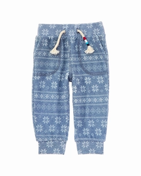 Sol Angeles Indigo Fair Isle Jogger Pant Move Comfort All Occasion