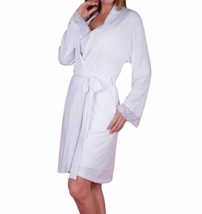 Reinforced Edges Sophie Basic Quarter Sleeve Robe In White