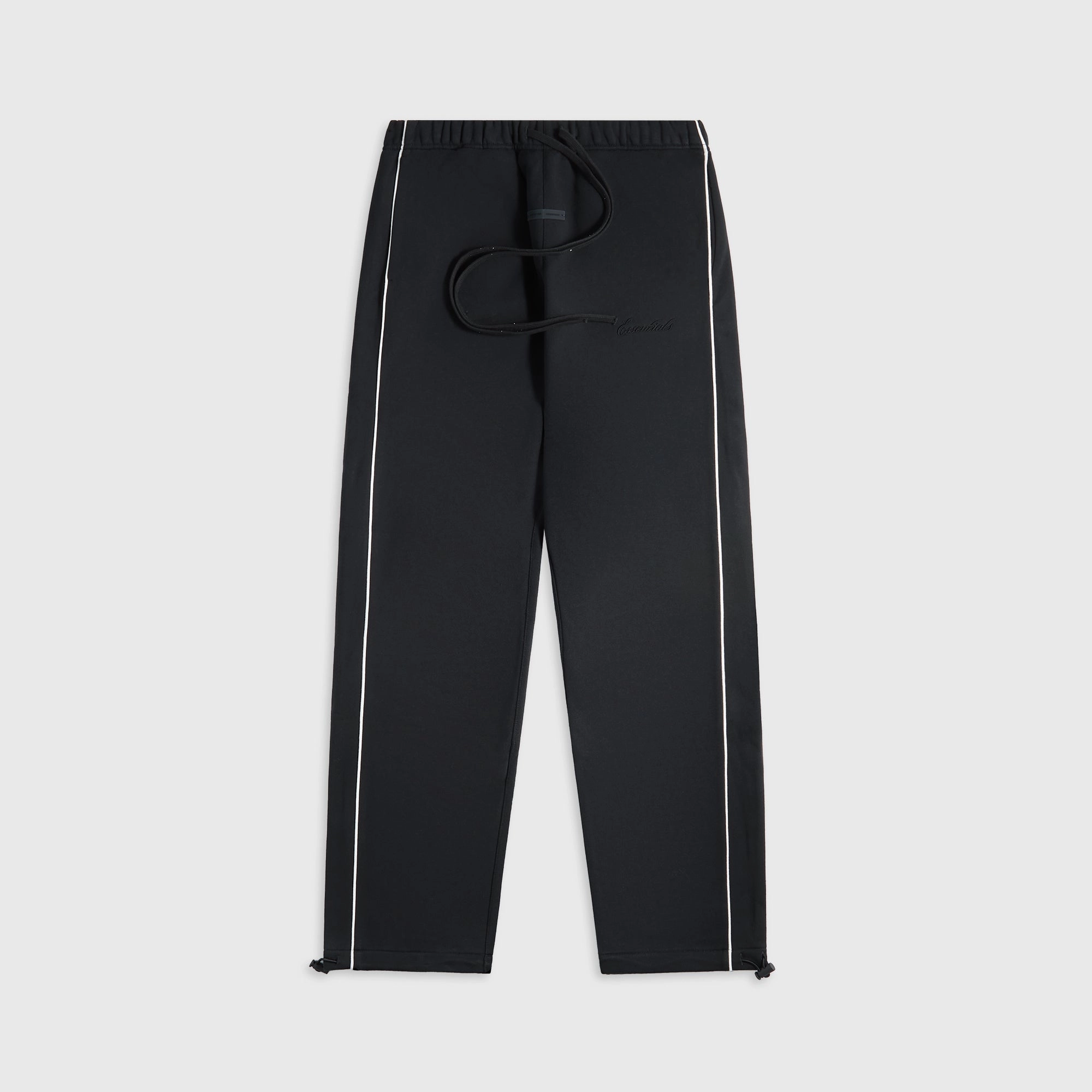 Lightweight Feel Essentials Relaxed Fleece Sweatpant With Piping - Jet Black / Cloud White