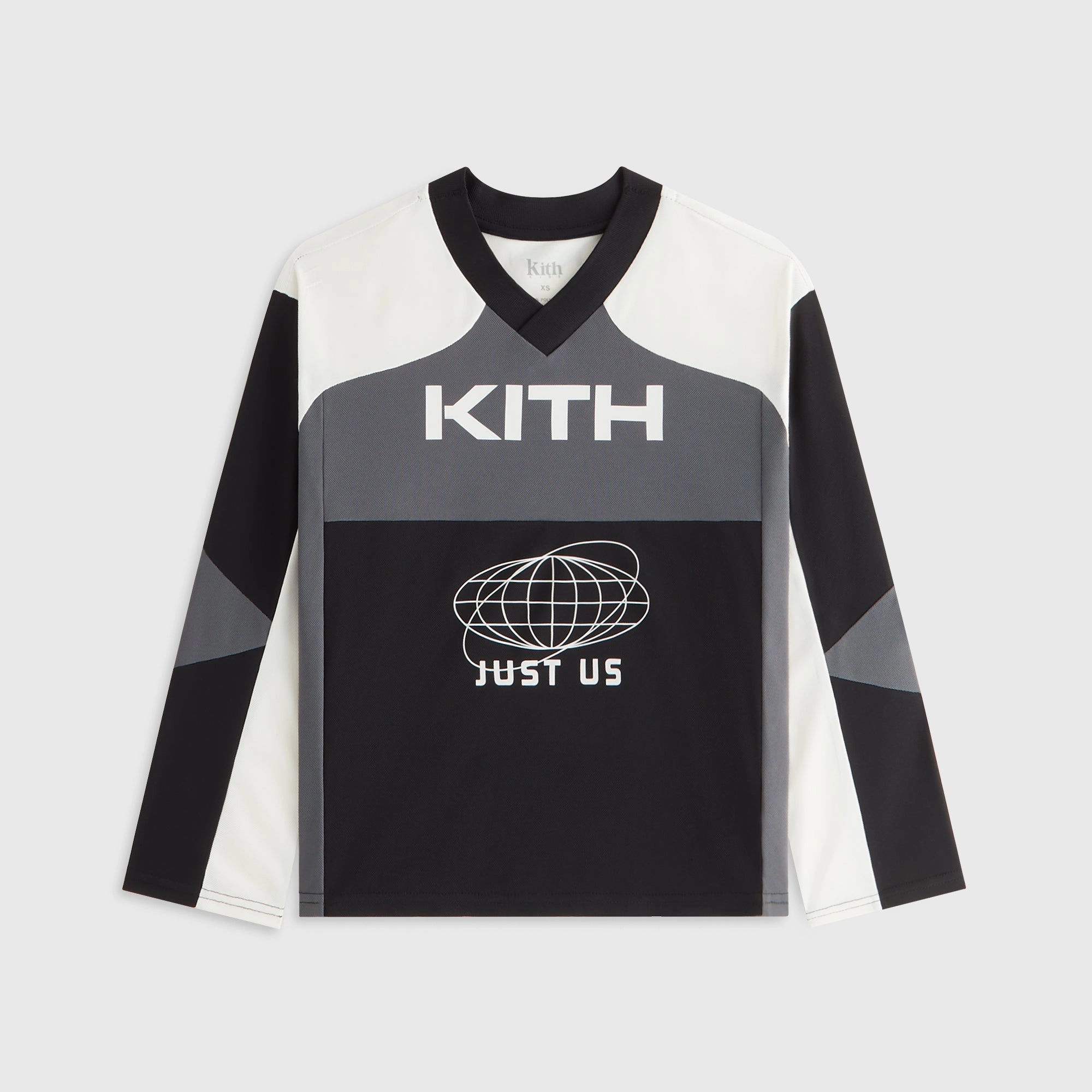 Kith Kids Just Us Blocked Malik Jersey - Black Relaxed Neckline